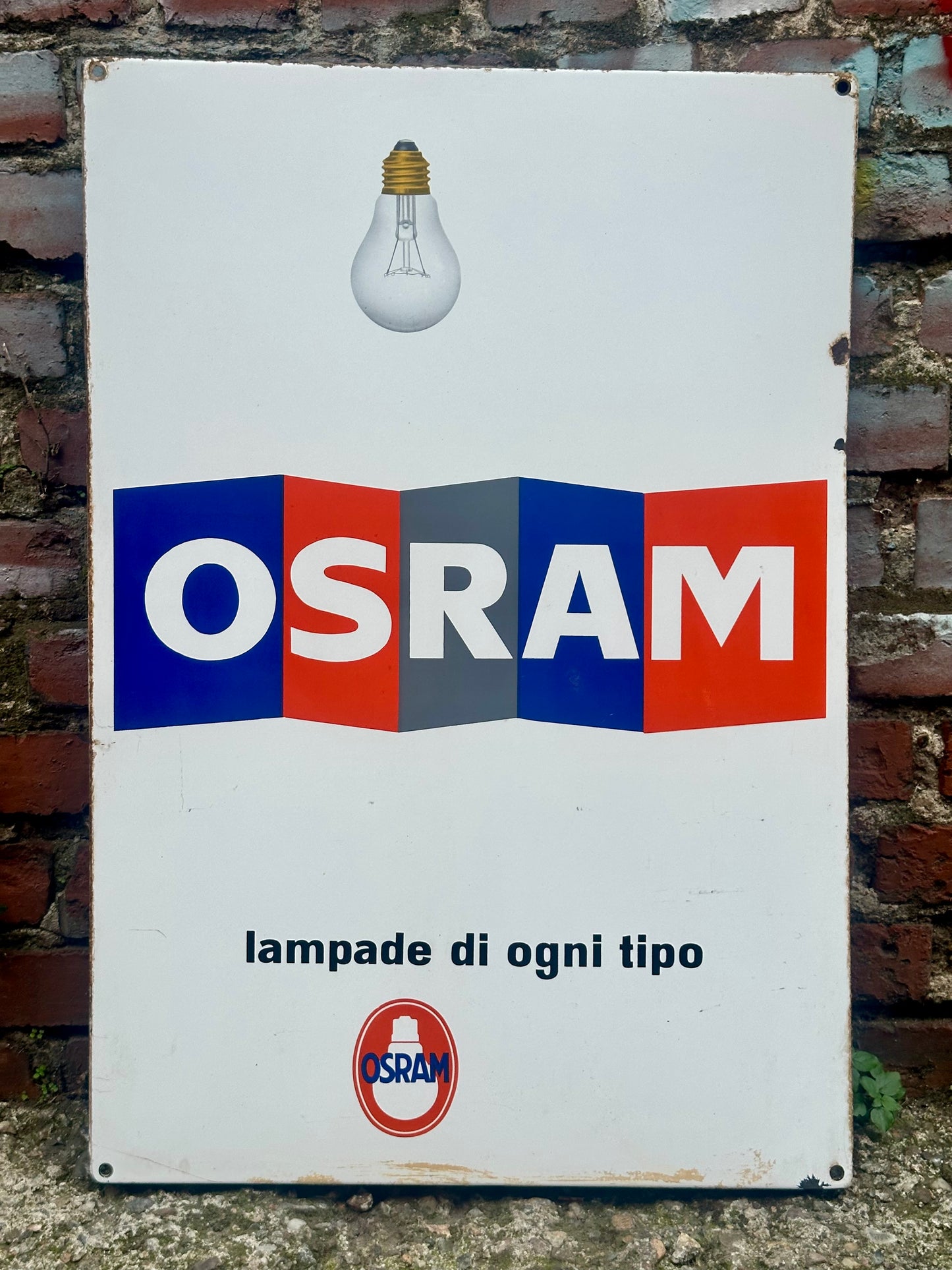 Targa smaltata originale OSRAM