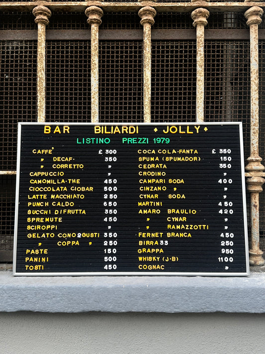 Listino prezzi - Bar Bilardi Jolly
