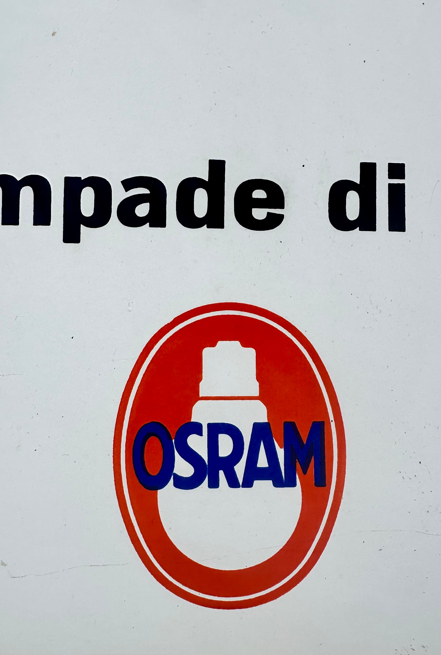Targa smaltata originale OSRAM