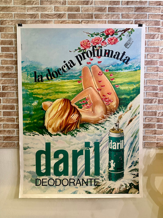 Manifesto originale pubblicitario - Deodorante Daril