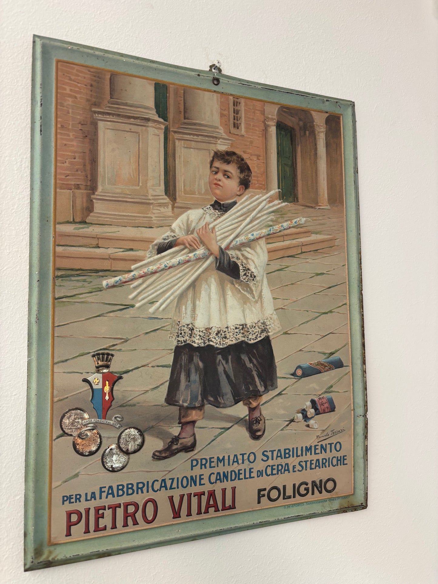 Insegna Litografata Candele e Cera Pietro Vitali