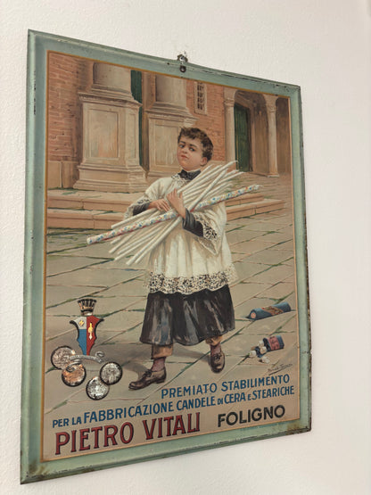 Insegna Litografata Candele e Cera Pietro Vitali