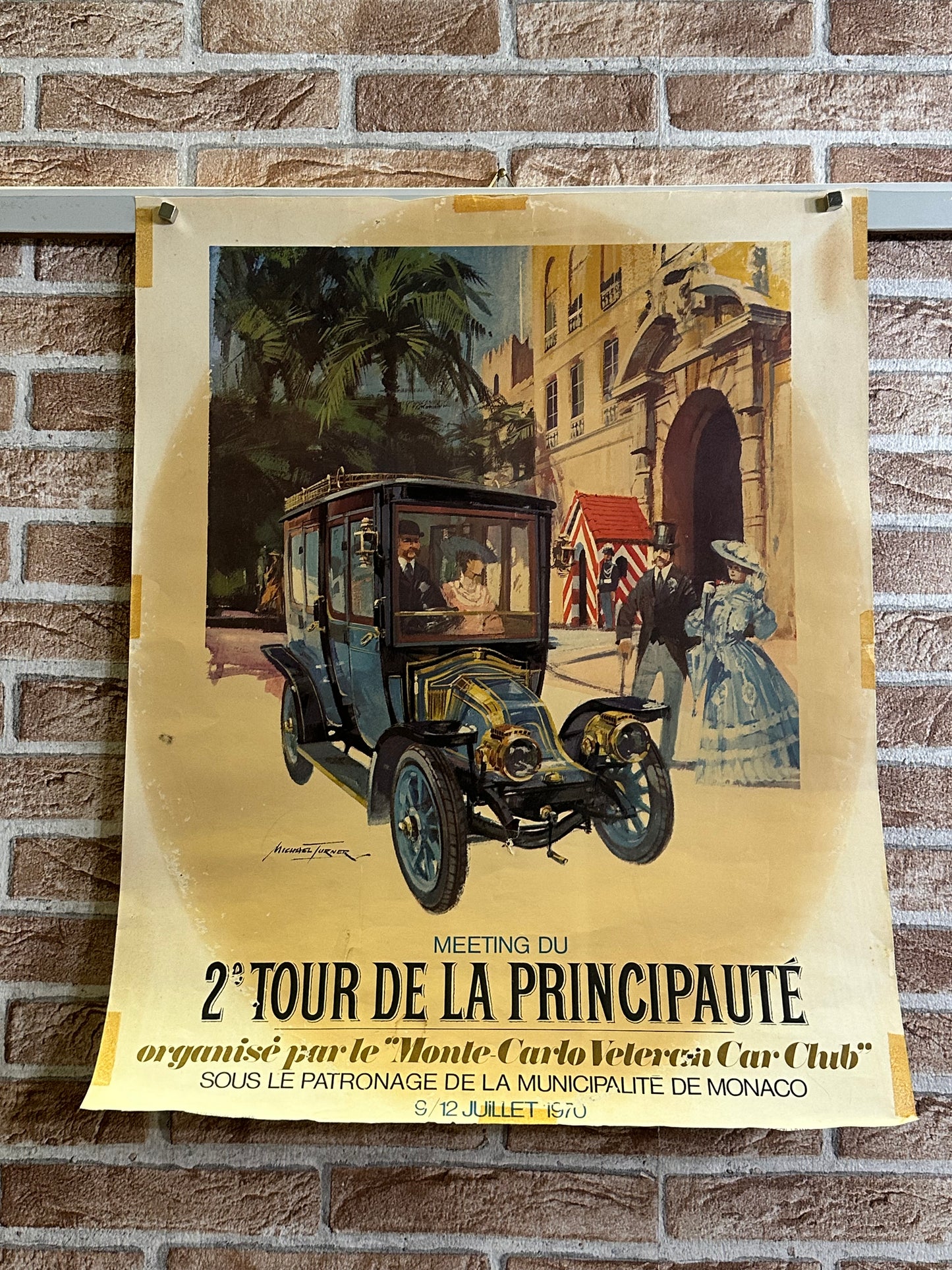 Manifesto pubblicitario originale - 2 Tour de la Principaute Monte Carlo Veteran Club