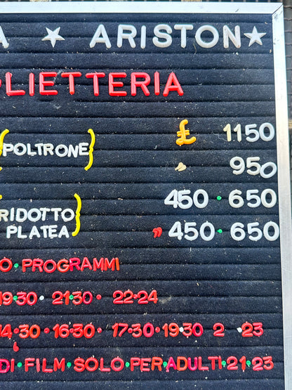Listino prezzi - Cinema Ariston