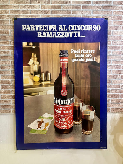 Manifesto originale pubblicitario - Ramazzotti Milano