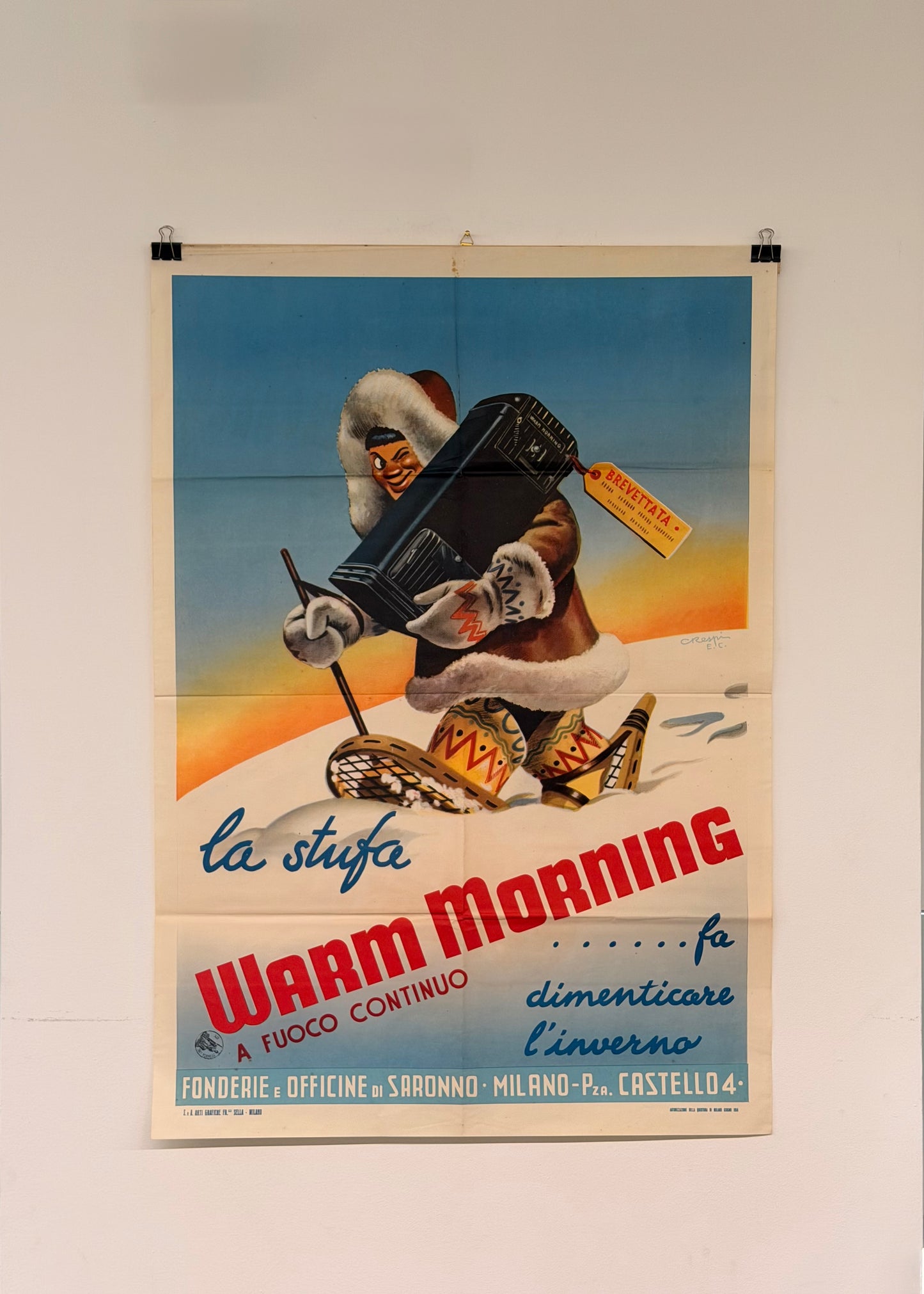 Manifesto pubblicitario originale - Stufa Warm Morning