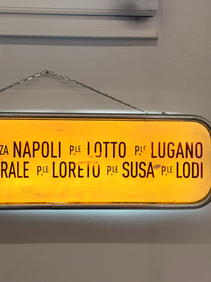 Insegna luminosa originale bus ATM Milano anni 70