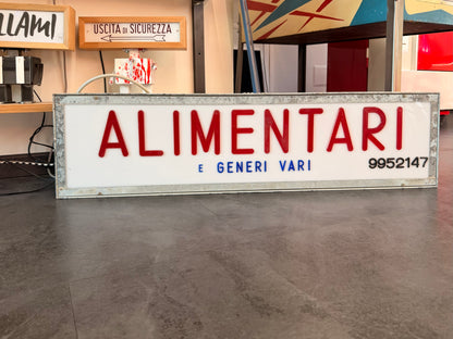 Insegna luminosa alimentari ‘70