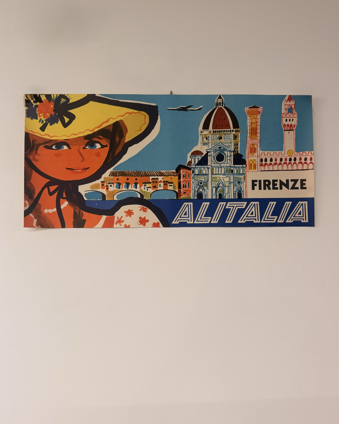 Manifesto pubblicitario originale - Alitalia Firenze