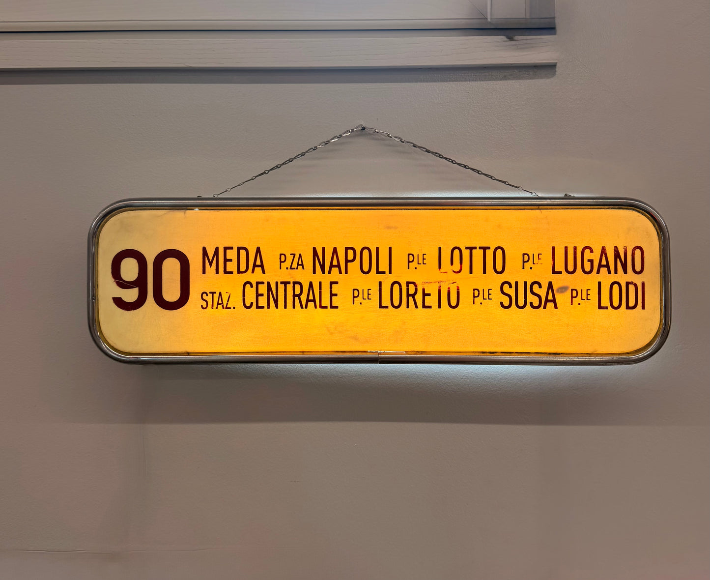 Insegna luminosa originale bus ATM Milano anni 70