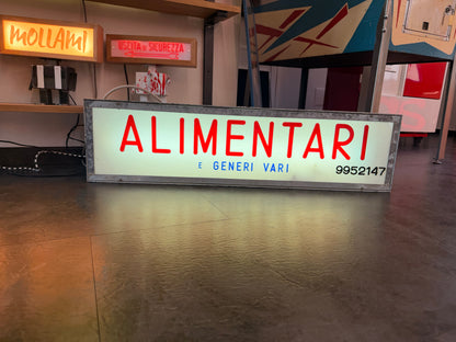 Insegna luminosa alimentari ‘70