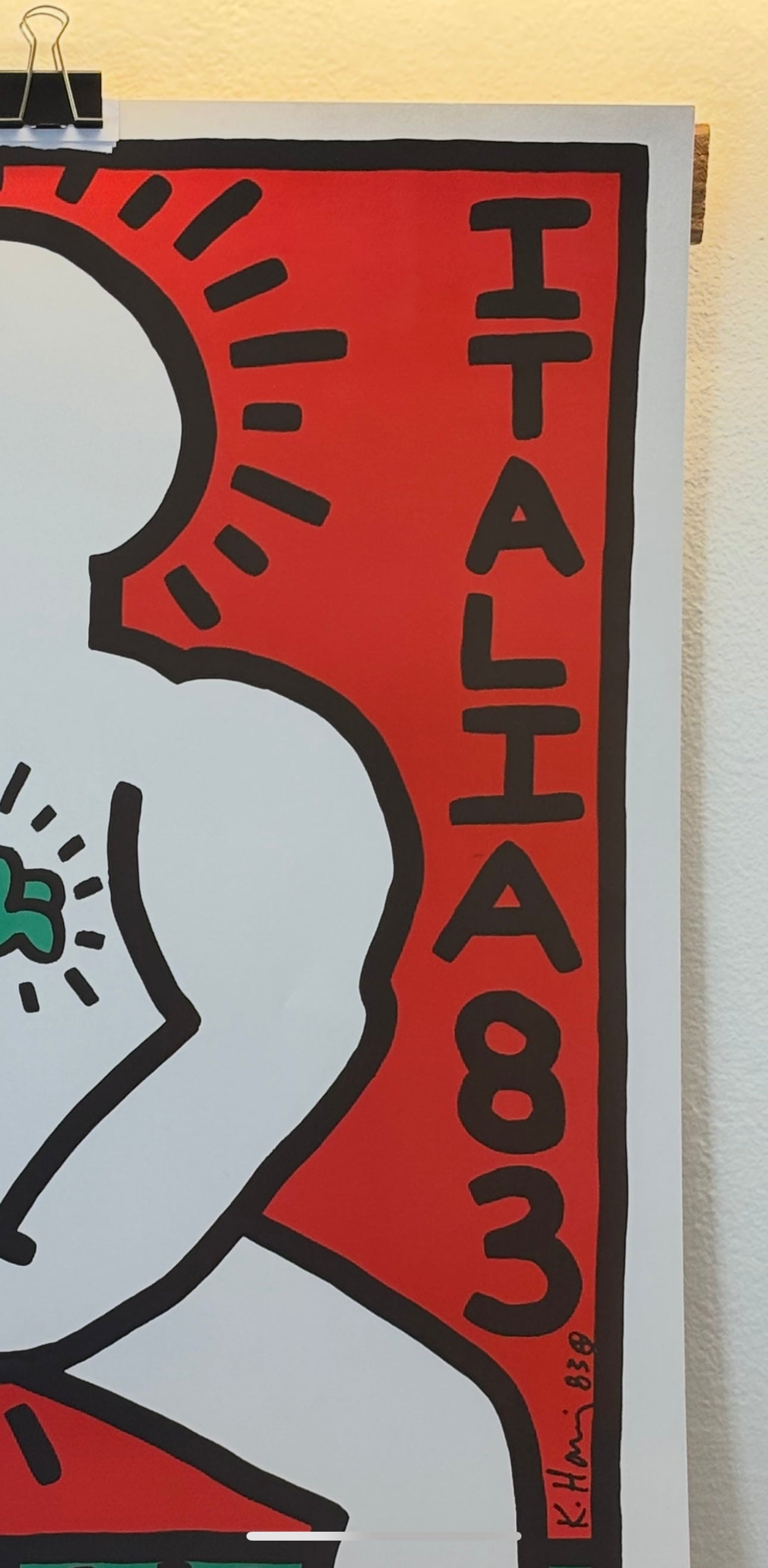 Manifesto pubblicitario decorativo - Italia 83 - Keith Haring  (after)