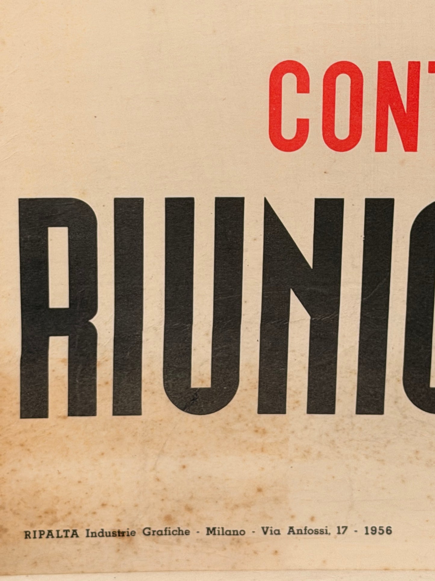Manifesto pubblicitario originale - Riunione Adriatica di Sicurtà