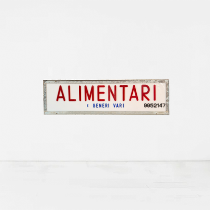 Insegna luminosa alimentari ‘70