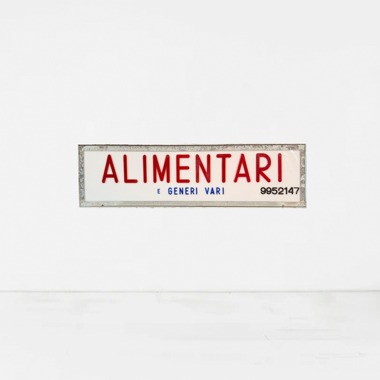 Insegna luminosa alimentari ‘70
