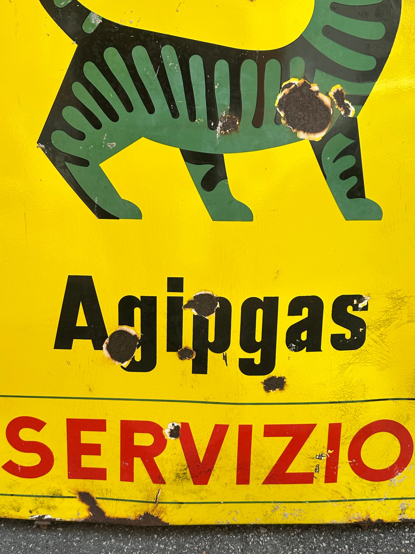 Insegna smaltata - Agip Gas