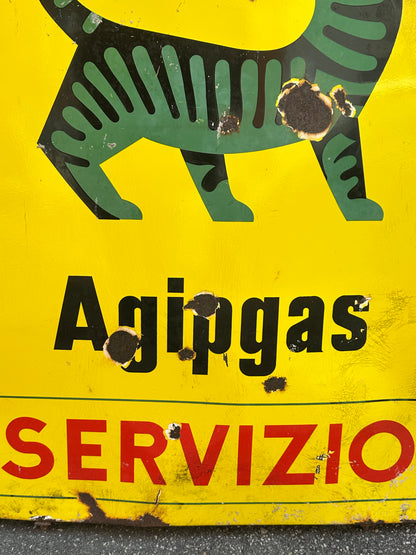Insegna smaltata - Agip Gas