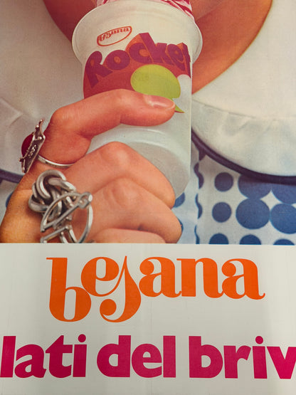 Manifesto pubblicitario originale - Besana i gelati del brivido - Oriella Dorella