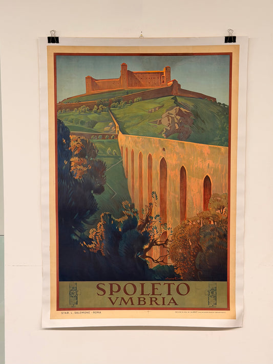 Manifesto pubblicitario originale - Spoleto Umbria ENIT