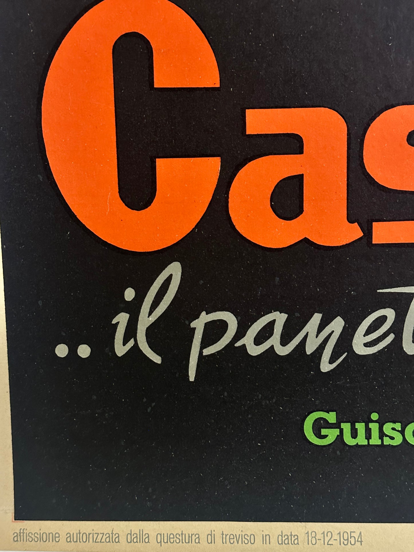 Manifesto pubblicitario originale - Panettone Casellato Treviso