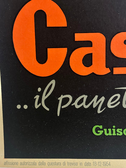 Manifesto pubblicitario originale - Panettone Casellato Treviso