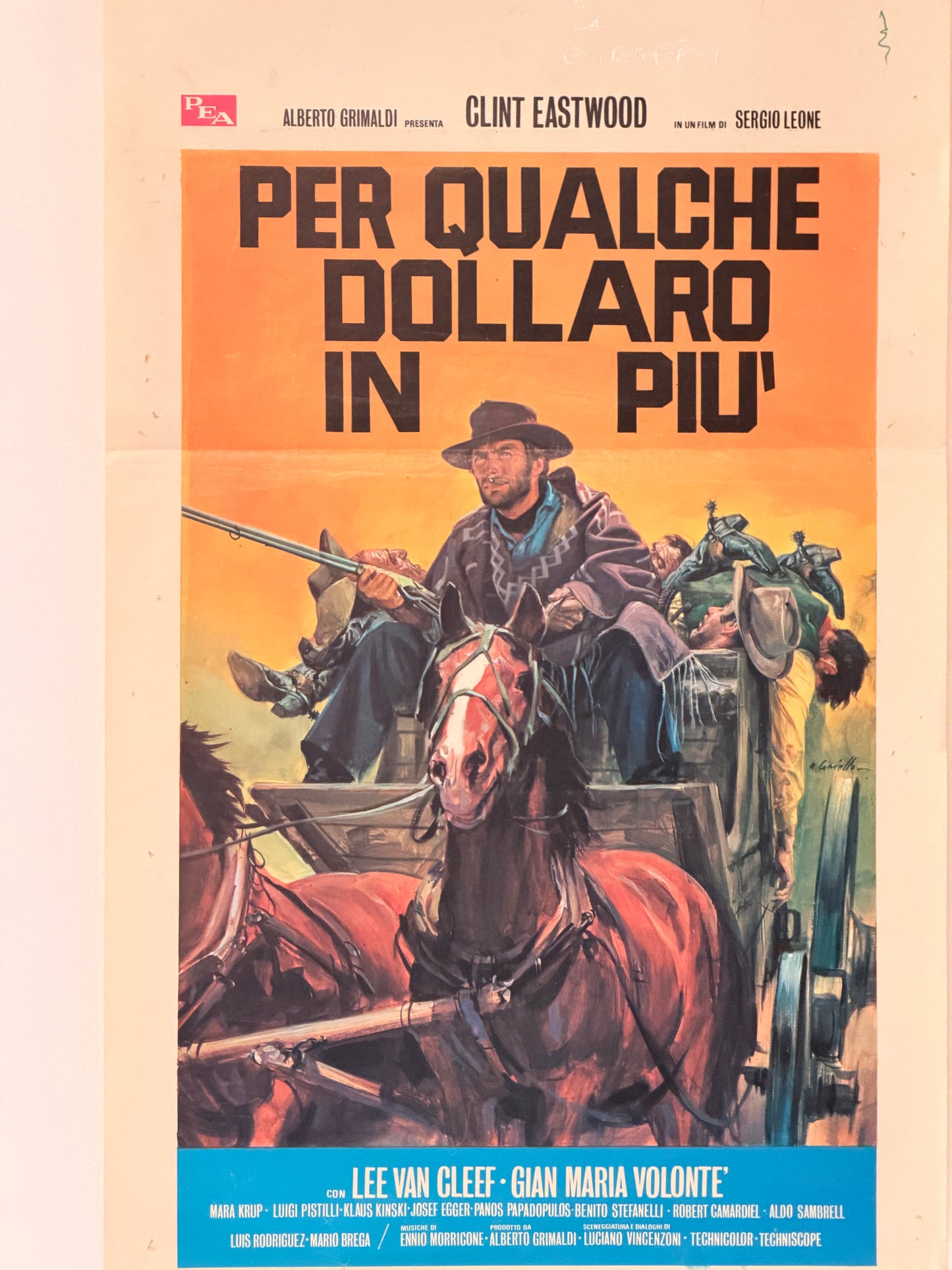 Locandina di cinema - Per qualche dollaro in più - Clint Eastwood