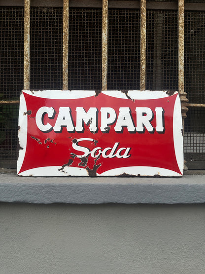 Insegna smaltata originale - Campari Soda