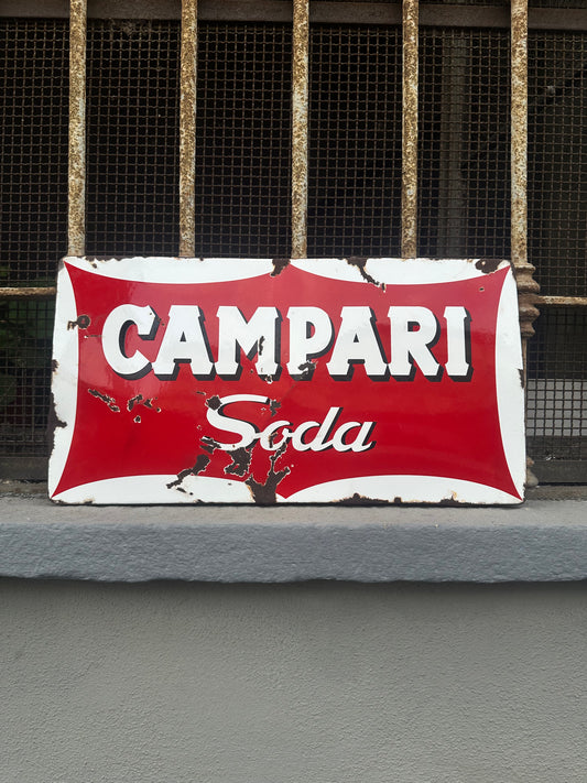 Insegna smaltata originale - Campari Soda