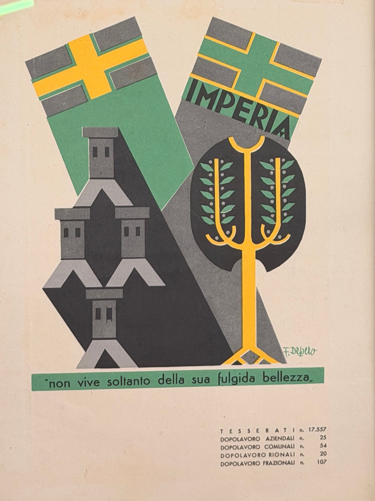 Manifesto pubblicitario originale - Imperia - Depero