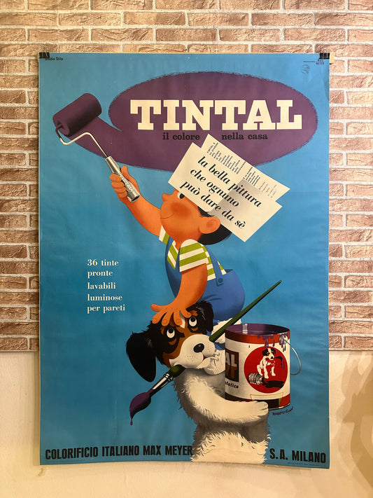 Manifesto originale pubblicitario - Tintal colorificio Max Mayer - Milano