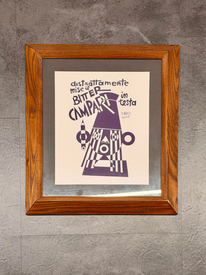 Manifesto originale in cornice - Bitter Campari - Fortunato Depero