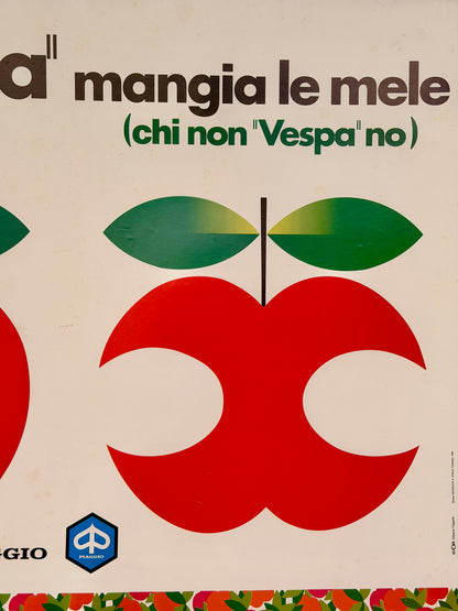 Manifesto pubblicitario originale - Vespa chi mangia le mele
