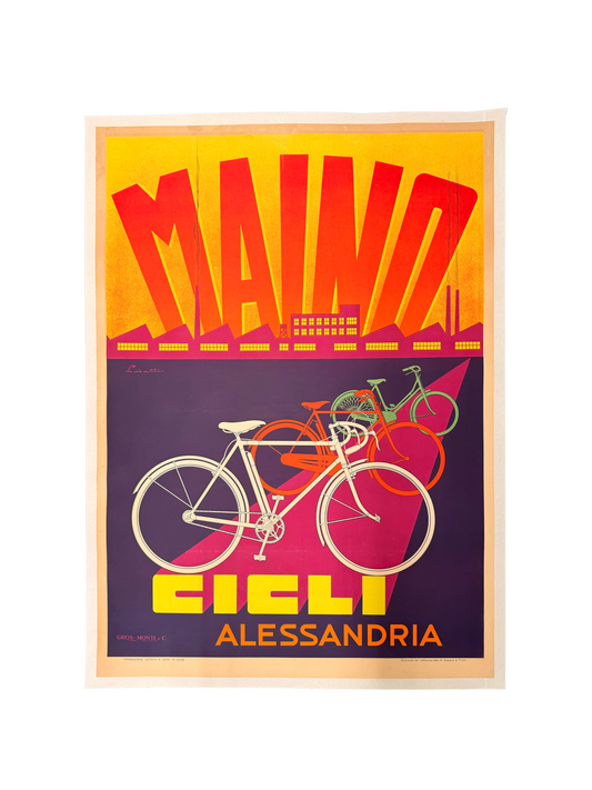 Manifesto pubblicitario originale - Cicli Maino - Alessandria
