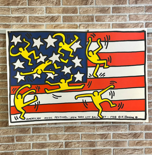 Manifesto pubblicitario decorativo Keith Haring - American Music Festival New York  (after)