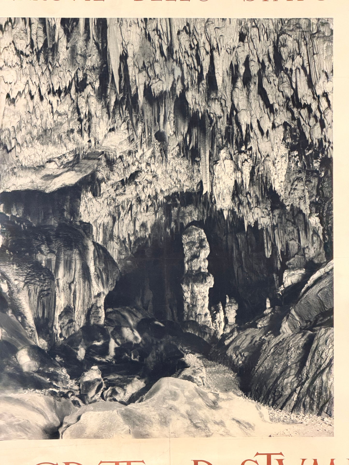 Manifesto pubblicitario originale - Grotte di Postumia - Trieste ENIT