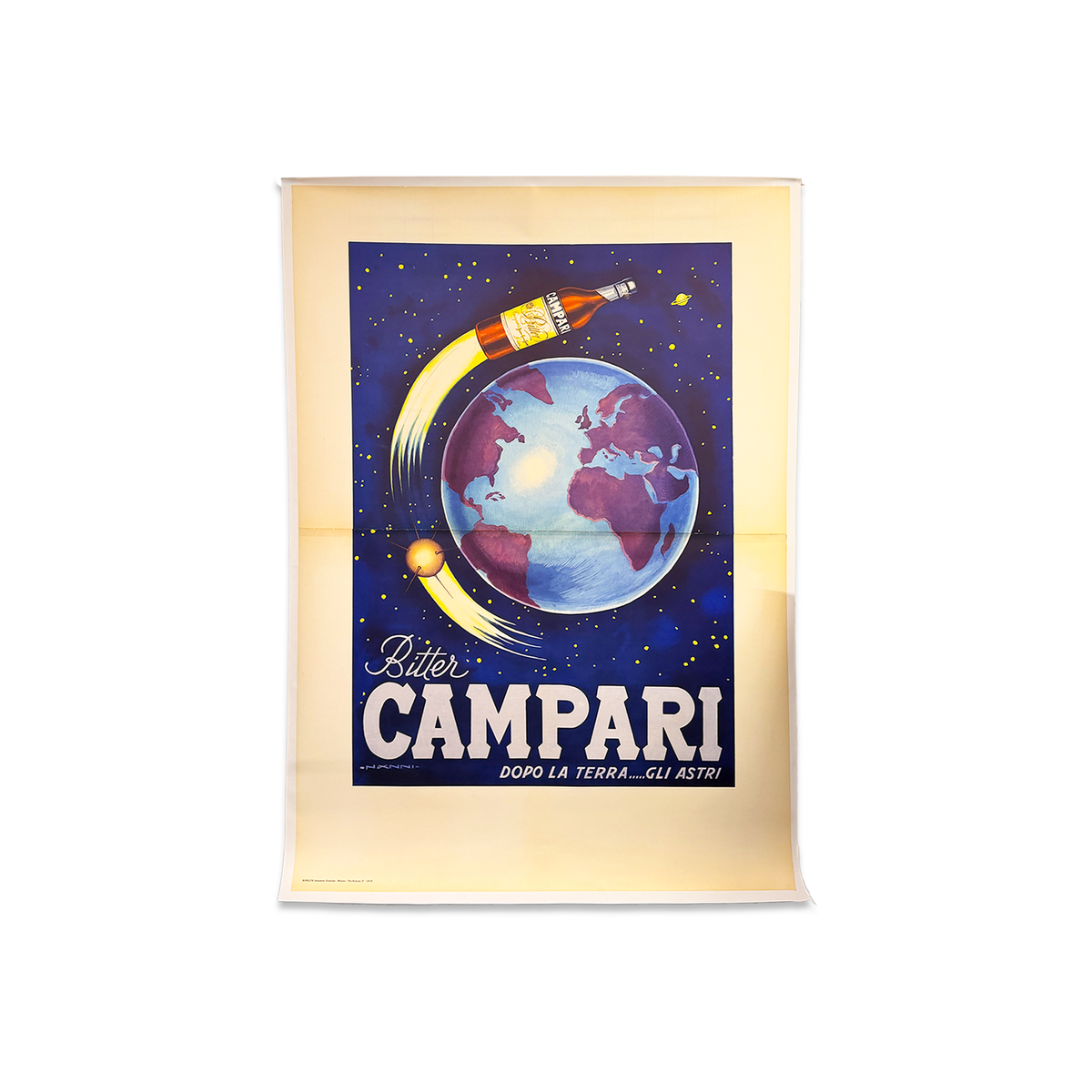 Manifesto pubblicitario originale - Campari dopo la terra... gli astri