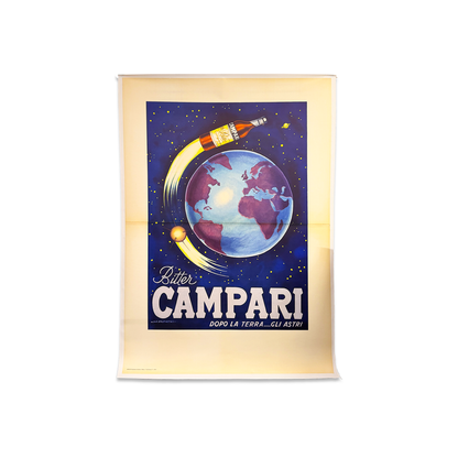 Manifesto pubblicitario originale - Campari dopo la terra... gli astri