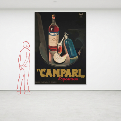 Manifesto pubblicitario originale - Campari L'aperitivo Bitter nero - Nizzoli