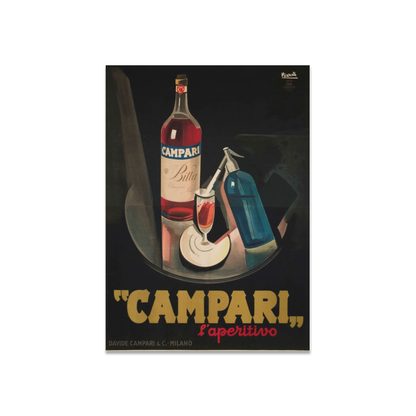 Manifesto pubblicitario originale - Campari L'aperitivo Bitter nero - Nizzoli