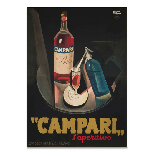 Manifesto pubblicitario originale - Campari L'aperitivo Bitter nero - Nizzoli