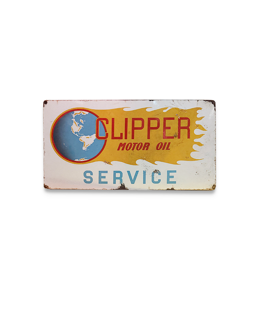 Targa smaltata originale - Clipper Motor Oil