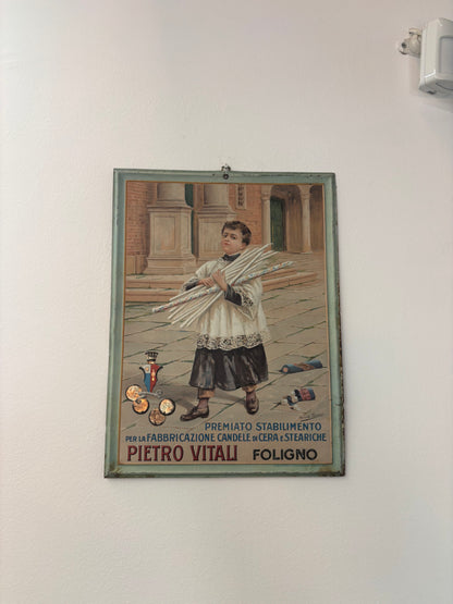 Insegna Litografata Candele e Cera Pietro Vitali