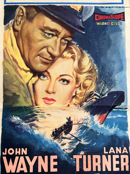 Locandina originale di cinema - Gli Amanti dei 5 Mari - John Wayne - Lara Turner