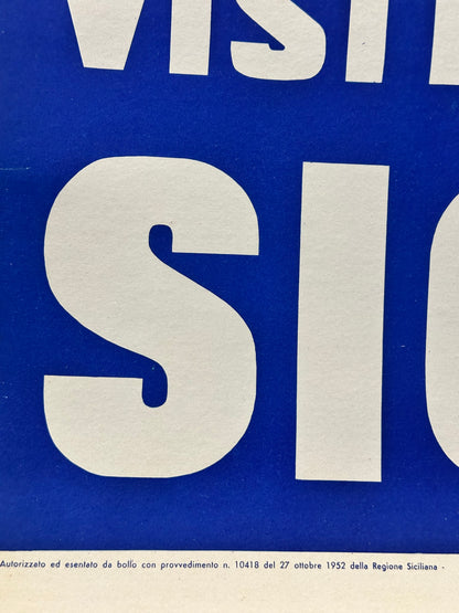 Manifesto pubblicitario originale - Visitate la Sicilia