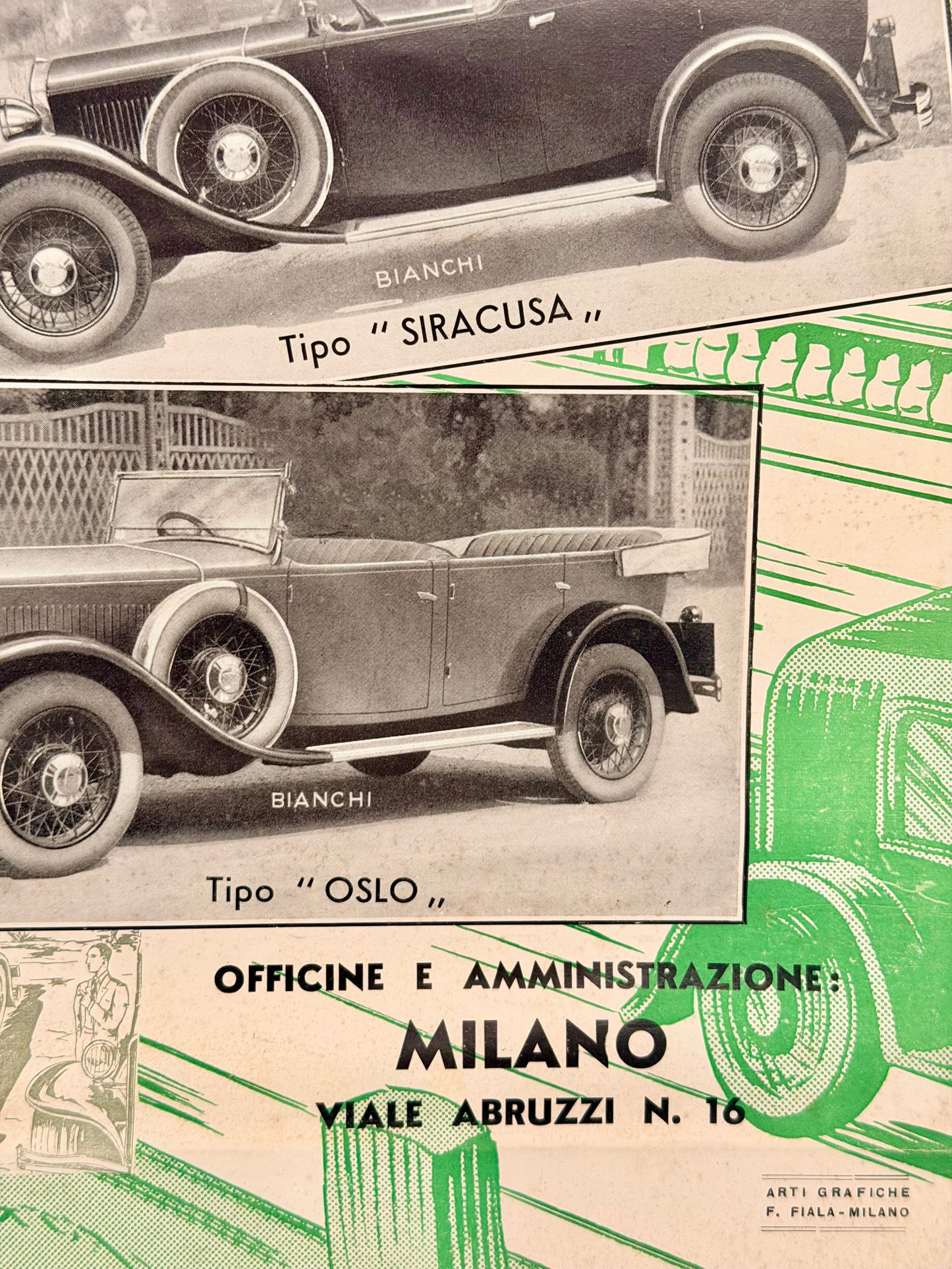 Manifesto pubblicitario originale - Bianchi - Milano