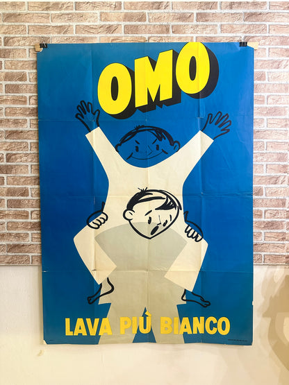 Manifesto pubblicitario originale - Omo
