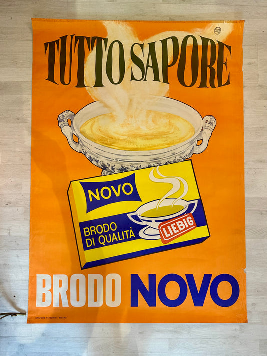 Manifesto pubblicitario originale - Brodo Novo