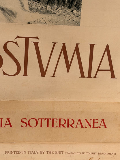 Manifesto pubblicitario originale - Grotte di Postumia - Trieste ENIT