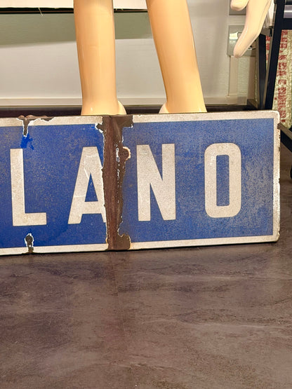 Insegna smaltata stradale originale Milano