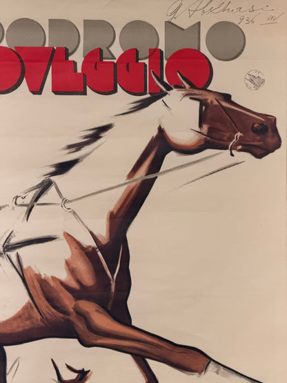 Manifesto pubblicitario originale - Ipodromo Arcoveggio Bologna